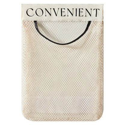 1/4PCS Wall Mount Mesh Storage Bag Garbage Holder Plastic Shopping Bags Dispenser Sundries Bag Net Storage Grocery Bag Organizer