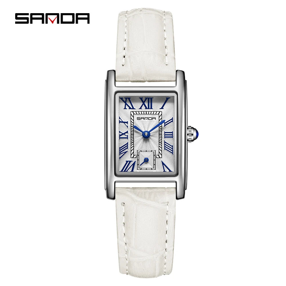 SANDA Top Fashion 1116 Women's Watch Elegant Design Rectangular Dial Waterproof Quartz Movement Business Women's Quartz Watch