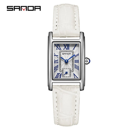 SANDA Top Fashion 1116 Women's Watch Elegant Design Rectangular Dial Waterproof Quartz Movement Business Women's Quartz Watch