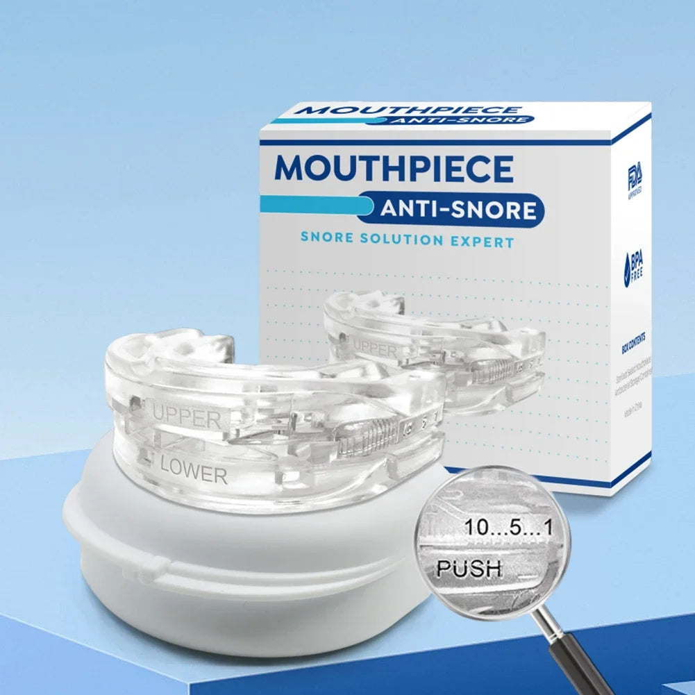 Reusable Anti Snore Mouth Guard with Storage Box Anti Snoring Bruxism Mouth Guard Improve Sleeping Reduction Snoring Device