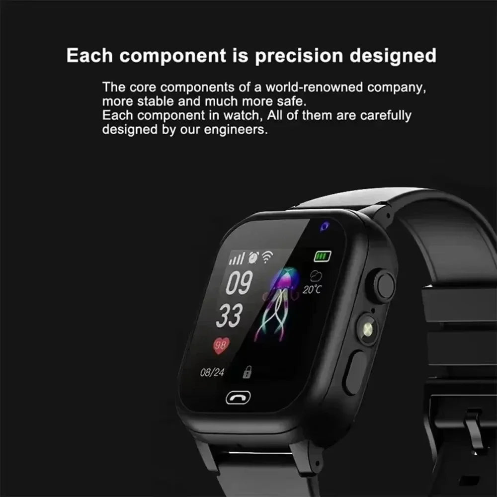 Lenovo 2027 Kids 5G Smart Watch GPS SOS Video Call HD Camera Waterproof SIM Card Support Earphone Child Watch for Boys & Girls