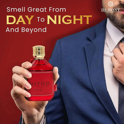 Dumont Nitro Red Intense Cologne High Appeal Unisex Fragrance Vibrant Summer Scent Anniversary Graduation Gift Luxe Mist 100ml