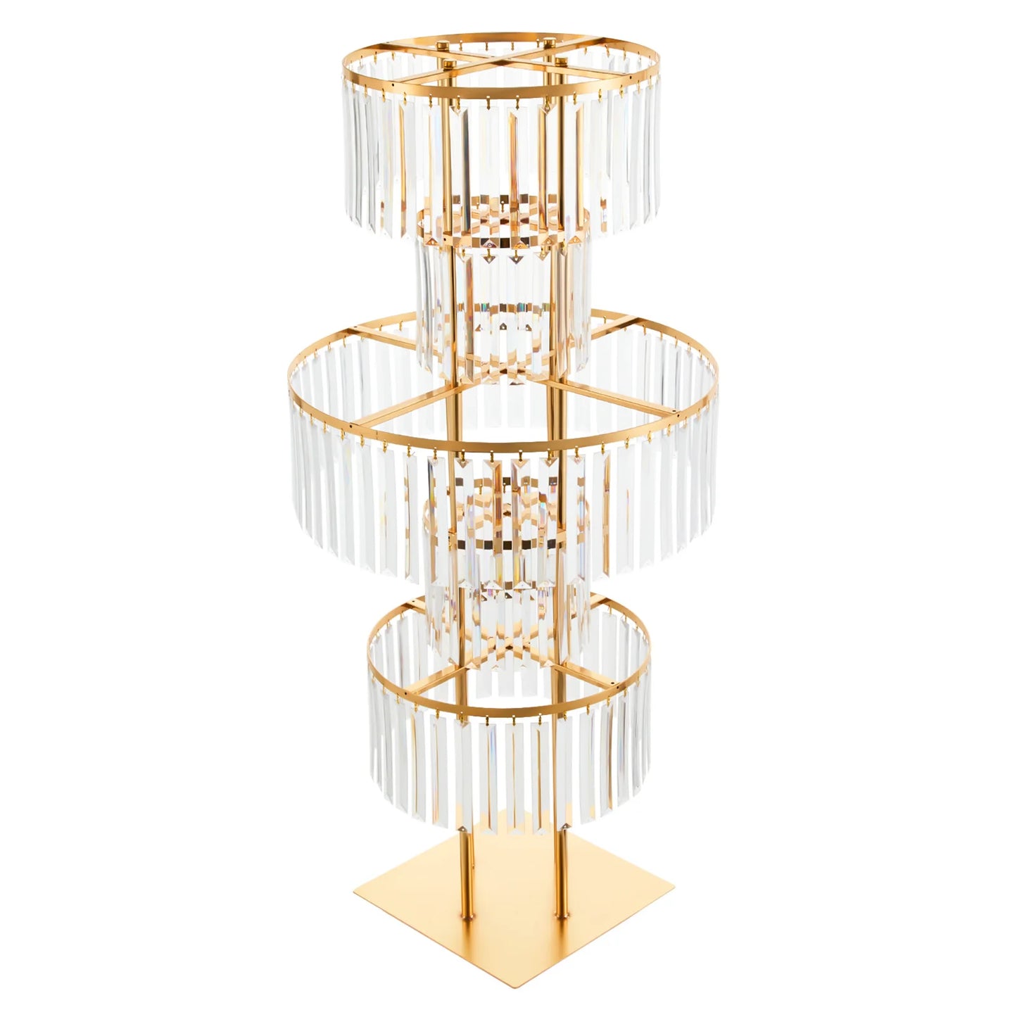 5 Tiers Wedding Centerpieces Flower Stand, 110cm Acrylic Crystal Flower Vase Rack Floor Table Decor Display Holder, Gold/Silver