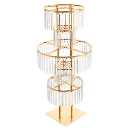 5 Tiers Wedding Centerpieces Flower Stand, 110cm Acrylic Crystal Flower Vase Rack Floor Table Decor Display Holder, Gold/Silver