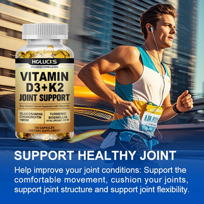 Advanced Joint Support Supplement, with Vitamin D3 K2, for Heart & Bone Health, Mood & Immune Support