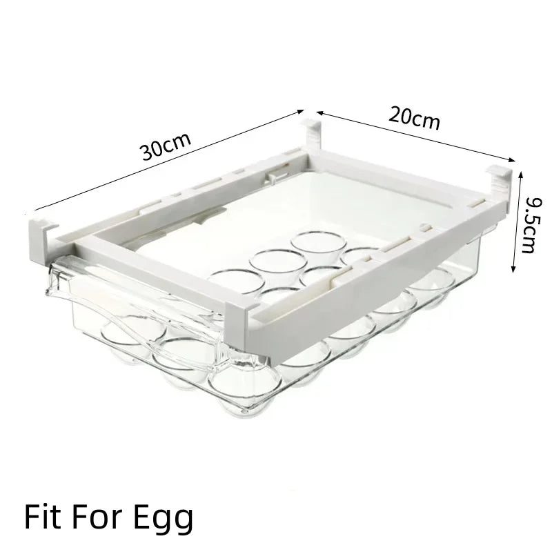 Transparent Refrigerator Drawer Under-shelf Storage Box Fruit Vegetable Egg Preservation Organizer Kitchen Container