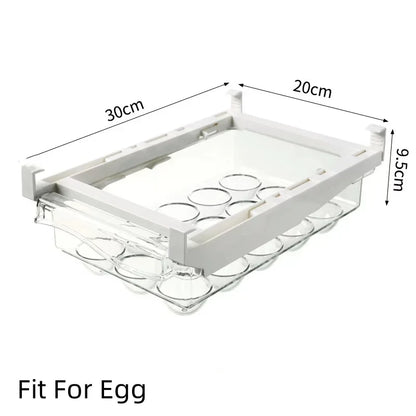 Transparent Refrigerator Drawer Under-shelf Storage Box Fruit Vegetable Egg Preservation Organizer Kitchen Container