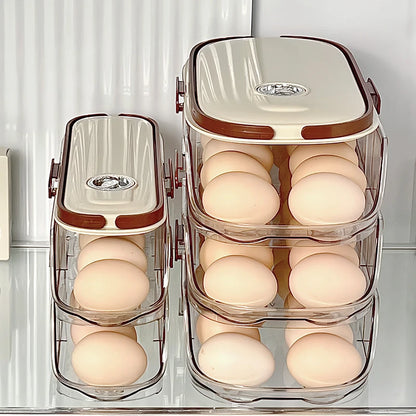 1PCS Home Refrigerator Egg Organizer Sliding Egg Carton Automatic Egg Roller Organizer Kitchen Countertop Egg Shelf
