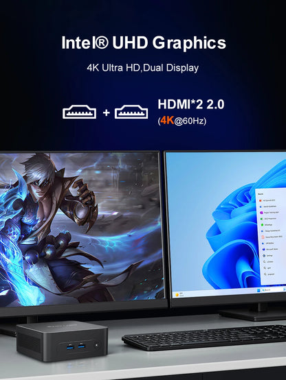 MLLSE  Mini PC M2 Plus Intel Celeron 5205U Processor 8GB RAM 256GB ROM WiFi 5 BT4.2 Windows 11 Pro Desktop Computer
