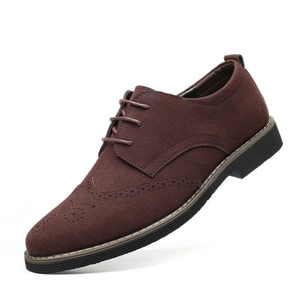Mens Navy Blue Suede Wingtip Derby Shoes Classic Lace Up Formal Casual Dress Shoes For Business Wedding Office Wear British