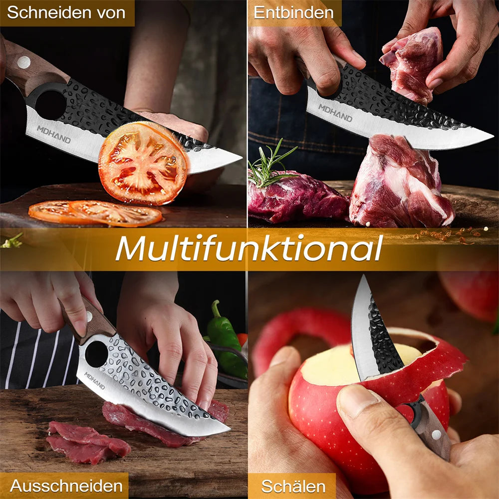 MDHAND Ultra-sharp and Wear-resistant Boning Knife, Stainless Steel Meat Cleaver, Outdoor Cooking Cutter Butcher knife Cutter
