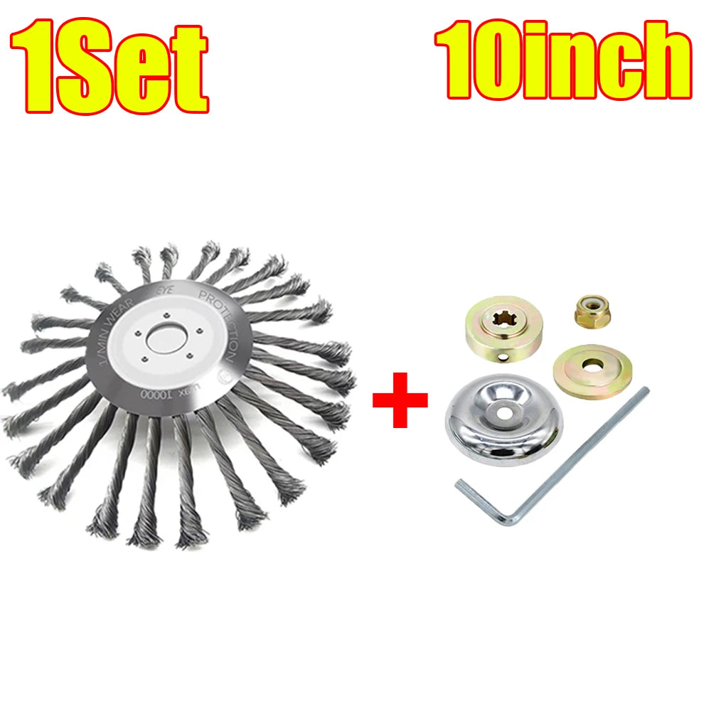 10/6/4inch Wire Brush Trimmer Weed Cutter Head Grass Moss Steel Wire Grass Trimmer Head For Garden Lawnmover Cutter Tools