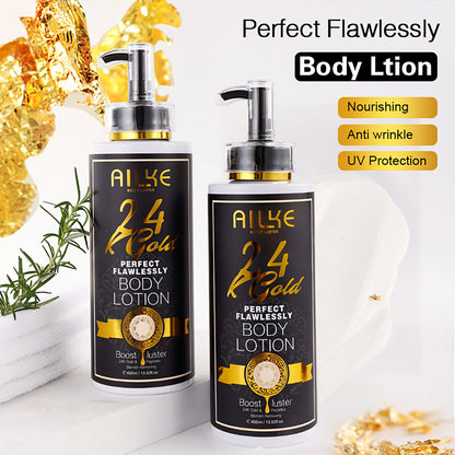 AILKE 24K Whitening Skin Set, Lightening, Remove Black Spots, Melanin, Stains, Even Skin Tone, Moisturizing, for All Skin Types