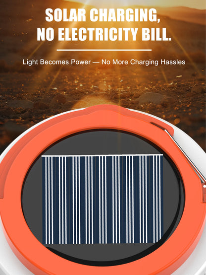 1pc Solar Led Camping Light,Solar Powered Rechargeable Camping Lanterns, Outdoor Lighting Lamp With Mobile Phone Charging