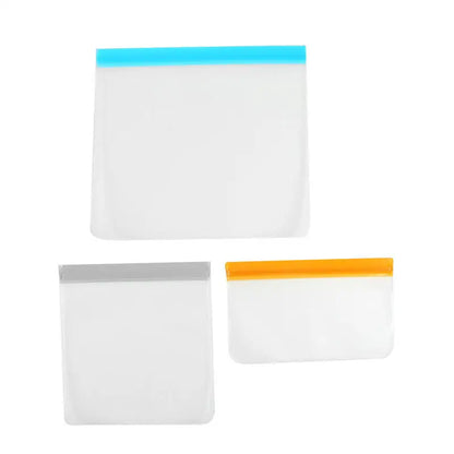 Thickened PEVA Food Bag Reusable Freezer Bag Food Storage Bags Ziplock Leakproof Fresh Snack Bag Food Grade Lunch Bag for Fridge