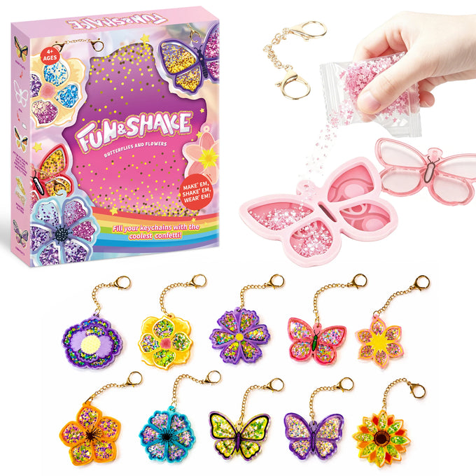 Glitter Butterfly & Flower Keychain Kit — product image