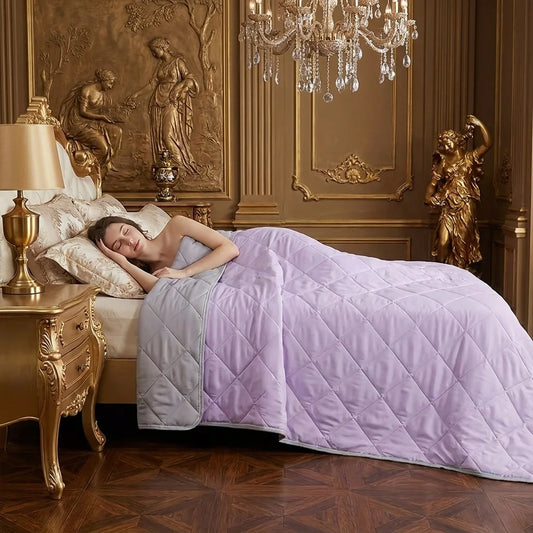 Soft Breathable Thin Ice Silk Blanket, Cool Comfort Bedding for Summer, Great Choice for Warm Bedrooms and Resting Time