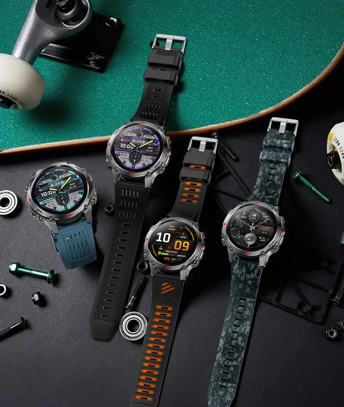 HT37 T-Rex 3 Pro Military GPS Smart Watch Waterproof Dual-band GNSS Compass Altimeter Swim 170 Sports Mode Watch with Flashlight
