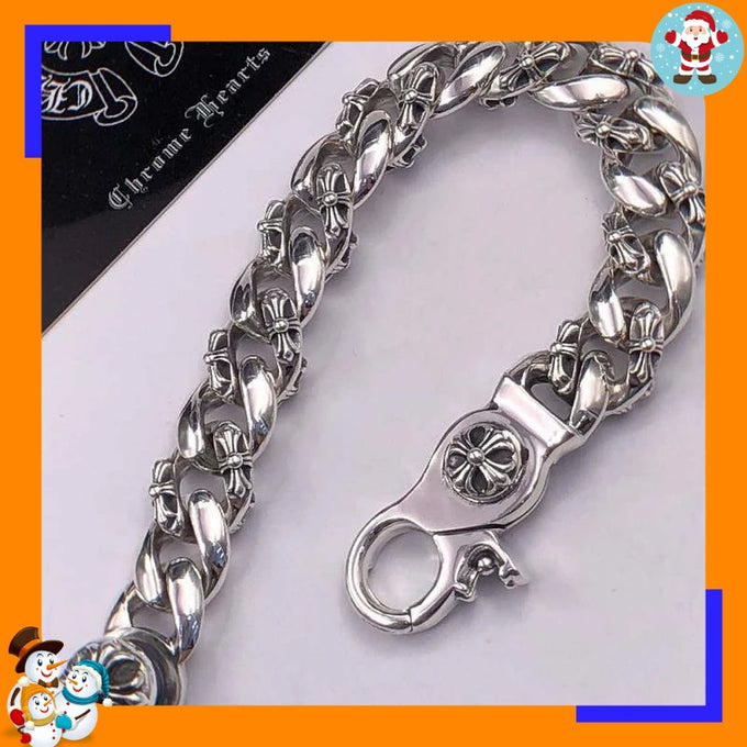 Vintage Cross-Flower Chain Bracelet