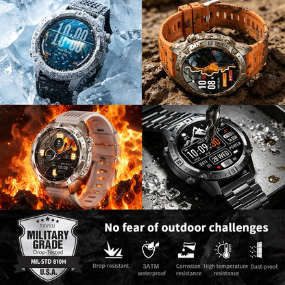 New Outdoor GPS Offline Map Smart Watch Men 3ATM Waterproof 170+ Sports LED Compass Altimeter AMOLED Bluetooth Call Smartwatch