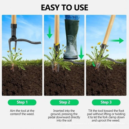 Standing Weed Puller Tool - Adjustable 45-Inch Weed Remover, No-Bend Weed Extractor for Garden Lawn, Durable Vertical Weeder
