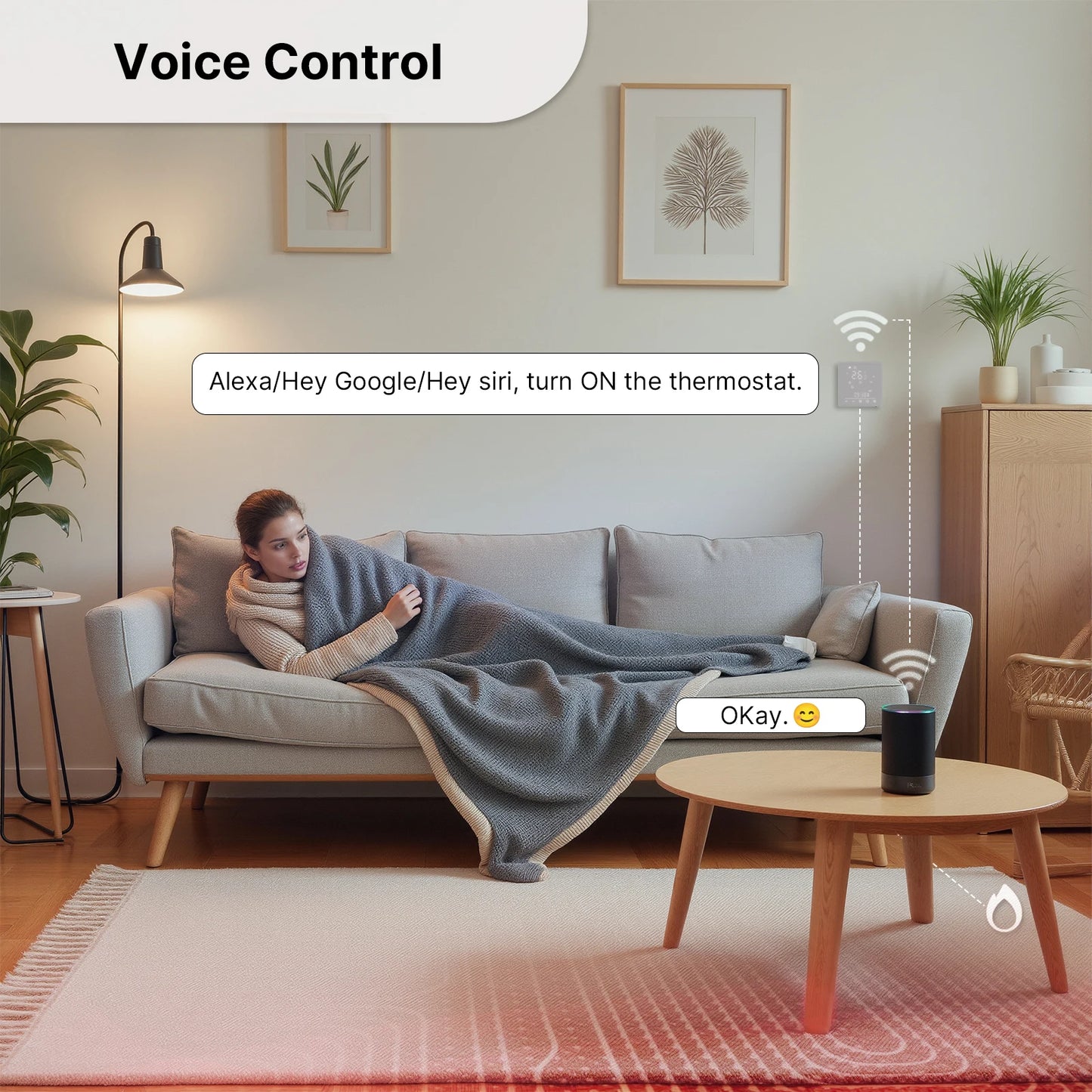 MOES Matter WiFi Smart Thermostat Temperature Controller Tuya Water Boiler Electric Heating With Alexa Google Apple Smartthings