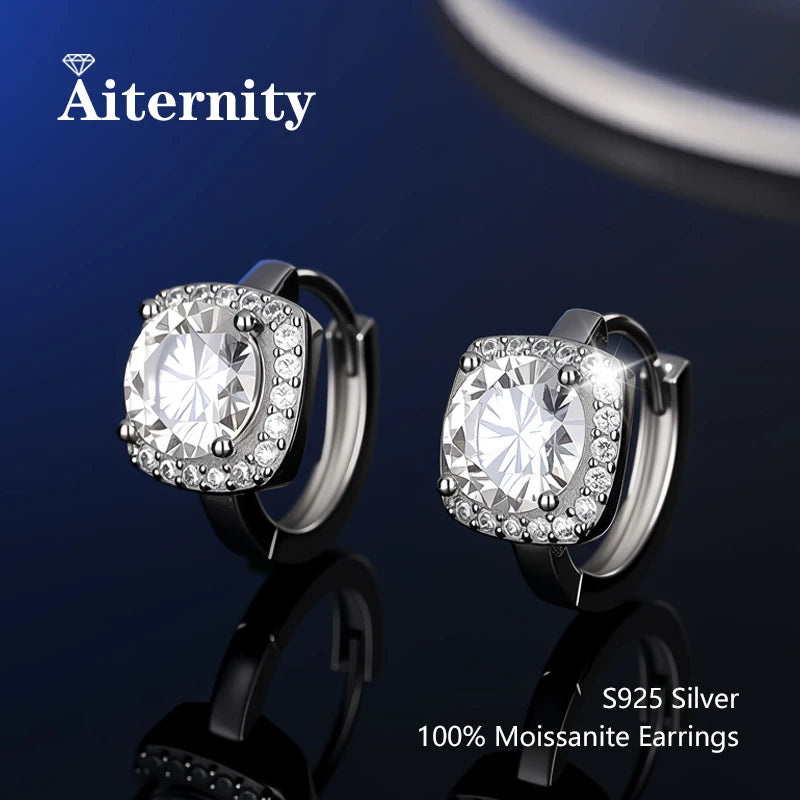 HOT Moissanite S925 Sterling Silver Stud Earrings For Women And Men With 2 Certificates Pass Diamond Test Pen Fine Jewelry