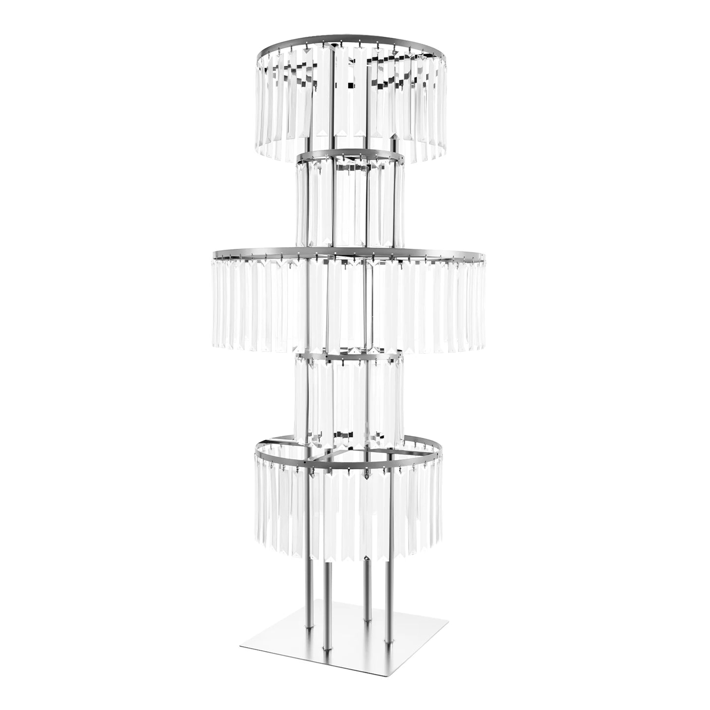5 Tiers Wedding Centerpieces Flower Stand, 110cm Acrylic Crystal Flower Vase Rack Floor Table Decor Display Holder, Gold/Silver