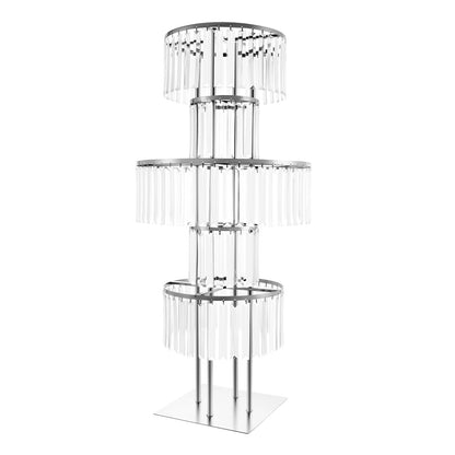 5 Tiers Wedding Centerpieces Flower Stand, 110cm Acrylic Crystal Flower Vase Rack Floor Table Decor Display Holder, Gold/Silver