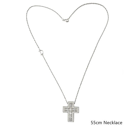 ANDYWEN 925 Sterling Silve Big Double Cross Pendant Long Chain Neckalce 2021 Korea Women High Quality D Twist Chain Jewelry Gift