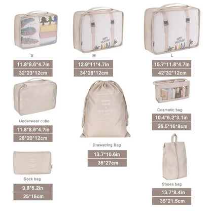 6/8Pcs Set Travel Bag Organizer Clothes Luggage Travel Organizer Blanket Shoes Organizers Bag Suitcase Pouch Packing Cubes
