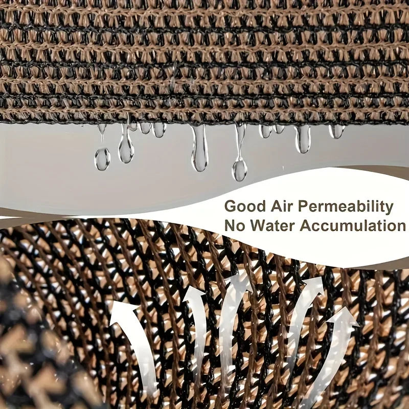 1pc 2*3/3*4m UV Protection Brown PE Shade Cloth - Durable Outdoor Sun Netting with Grommets for Travel, Picnics & Poolside