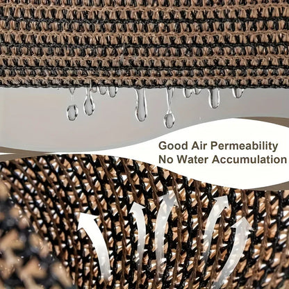 1pc 2*3/3*4m UV Protection Brown PE Shade Cloth - Durable Outdoor Sun Netting with Grommets for Travel, Picnics & Poolside