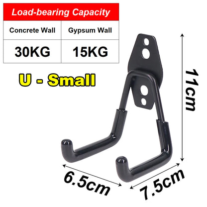 Heavy Duty Metal Hook Garage Organizer Steel Wall Mount Anti-slip Bicycle Hanger Hooks Ladders Bulky Items Storage Garden Tool