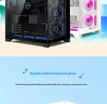 Power train Dreamland PRO PC gaming case ATX MATX ITX motherboard 360water-cooled Sea view room Double-sided glass computer case
