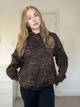 Relaxed Leopard Print Hoodie