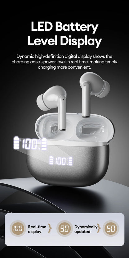 New Lenovo LE232 ANC Bluetooth 6.0 Headphones Active Noise Cancelling Wireless Earphone Power Display Music TWS Earbuds Choice