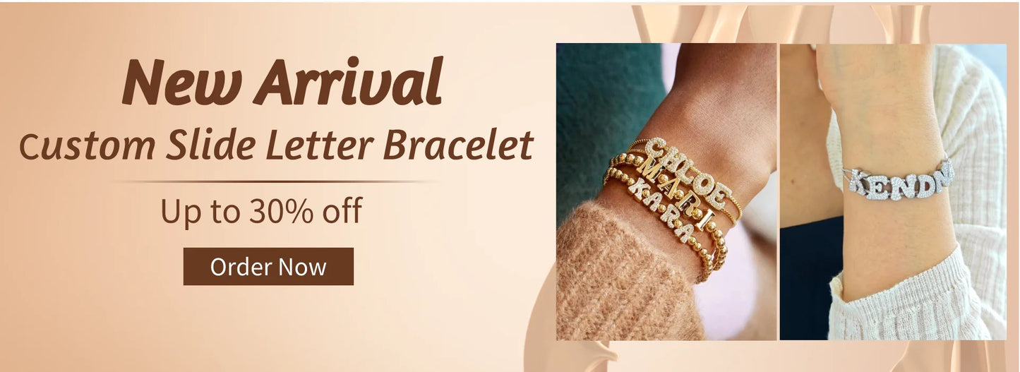DOREMI Custom Letter Bracelet Baby bangle Zirconia Pave Setting Initial bracelet Child & Adult size for  Unique Cuff Jewelry