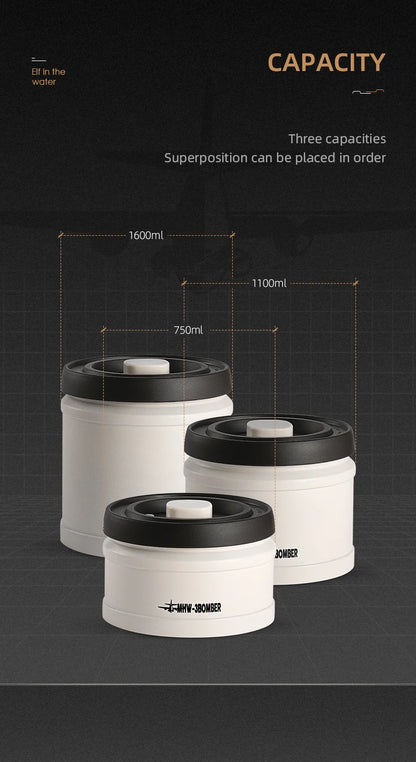 MHW-3BOMBER Manual Vacuum Airtight Canister Chic Coffee Bean Tea Storage Container Professional Home Kitchen Barista Accessories