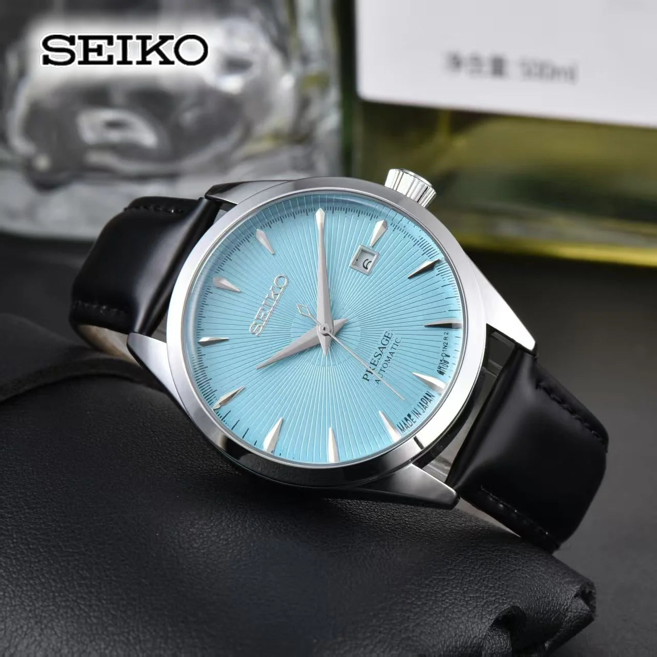 Seiko Business Leisure Machinery Watch Fashion Simple Calendar High quality Leather Strap Men's Women's Boutique Couple Watch