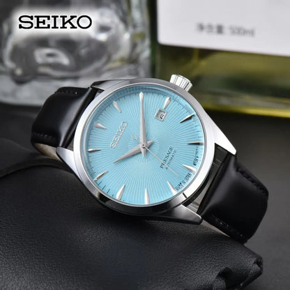 Seiko Business Leisure Machinery Watch Fashion Simple Calendar High quality Leather Strap Men's Women's Boutique Couple Watch