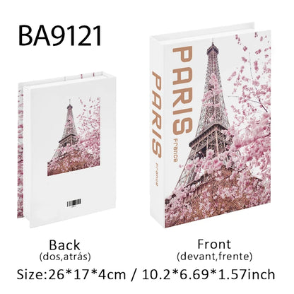 Open Luxury Fake Book Storage Box Home Decor Fashion Paris Decorative Books Interior Decoration Coffee Table Bedroom Ornaments