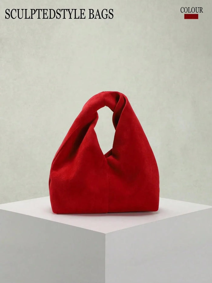 Faux-Suede Twisted-Handle Tote — view 1