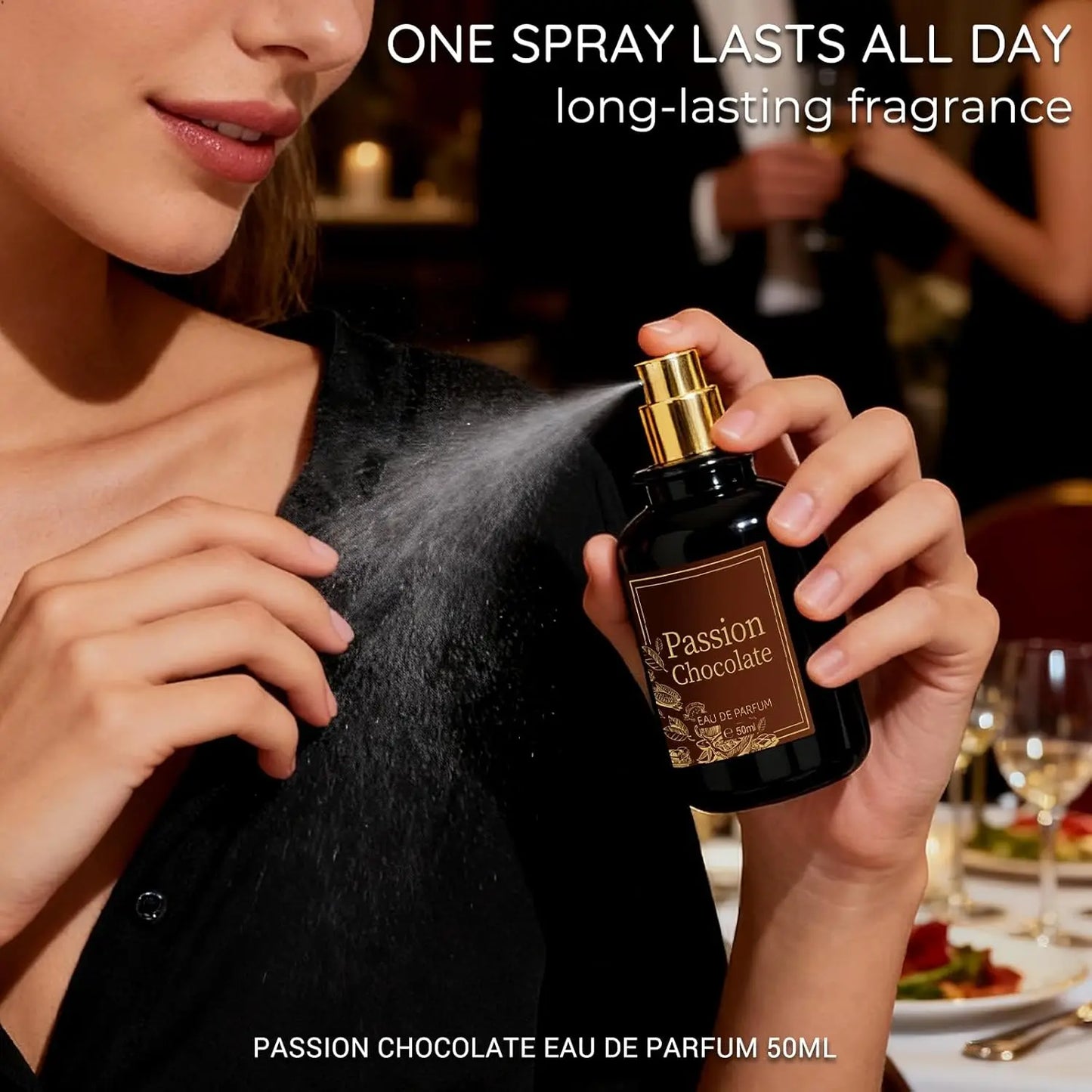 Passion Chocolate Perfume for Women - 1.7 fl oz / 50ml Long Lasting Eau de Parfum with Pistachio, Coffee & Cocoa - Arabian Gourmand Niche EDP Spray, Romantic Birthday Gift for Her
