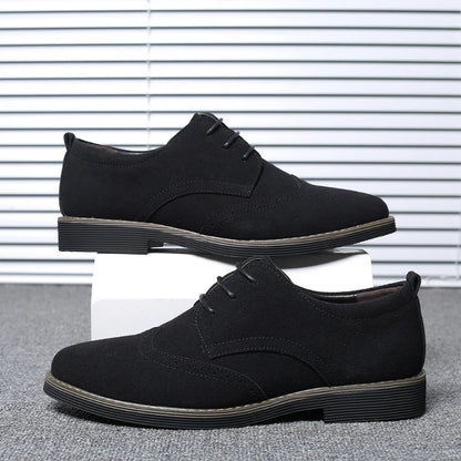 Mens Navy Blue Suede Wingtip Derby Shoes Classic Lace Up Formal Casual Dress Shoes For Business Wedding Office Wear British