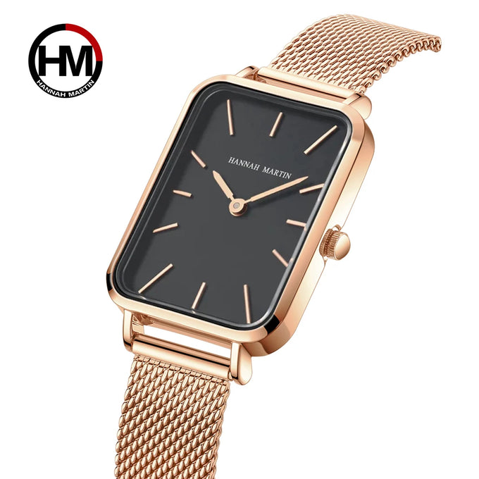 Hannah Martin Square Mesh-Strap Watch