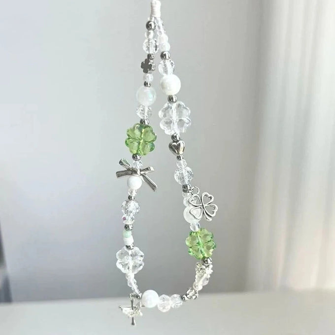 Clover Beaded Phone Charm Strap — product image