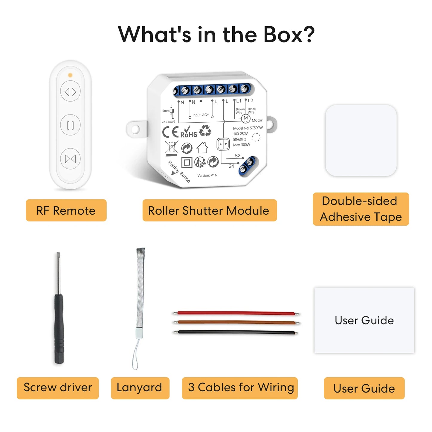 LoraTap WiFi Smart Curtain Switch Module Remote Control & Timer Works with Tuya Smart Life Google Home Alexa for Roller Blinds