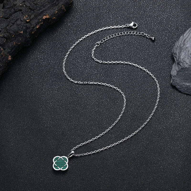 Stylish Men Petal Charms Necklace,Waterproof Stainless Steel Luck Leaf Pendant,Birthday Anniversary Father Gift for Him