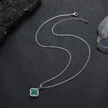 Stylish Men Petal Charms Necklace,Waterproof Stainless Steel Luck Leaf Pendant,Birthday Anniversary Father Gift for Him